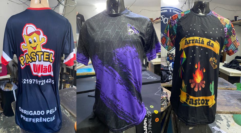 Camisa de uniforme de Interclasse pronta, vestida por estudante, com estampa de Sublimação Total vibrante produzida pela Pallium Estamparia.